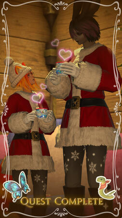 Celibrating with her partner.