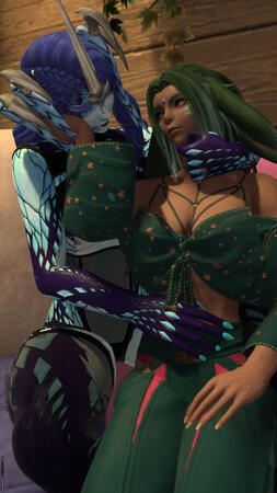 Spending time with her partner as a viera Spending time with her partner as a viera